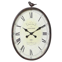 Callum Updated Traditional Antique Bronze Iron Bird Wall Clock