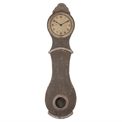 Viveca French Country Distressed Grey Reclaimed Wood Grandfather Wall Clock