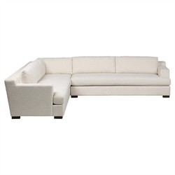 Hudson Modern Classic Heathered Ivory Crypton Corner Sectional - 130&quot;