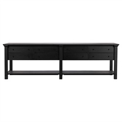 Gavin Rustic Black Oak Rectangular Kitchen Island - 118"W