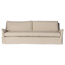 Levi Modern Classic Beige Linen Slipcovered Sofa - 94"