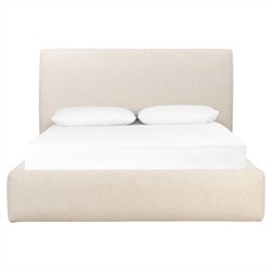 Eugene Modern Classic Cream Boucle Performance Bed - Queen