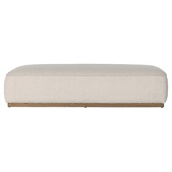 Leah Modern Classic Cream Performance Boucle Cocktail Ottoman