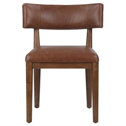 Cerise Modern Classic Brown Leather Dining Side Chair