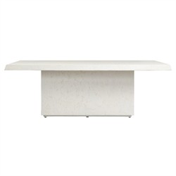 Avila Aged White Concrete Outdoor Dining Table - 84&quot;