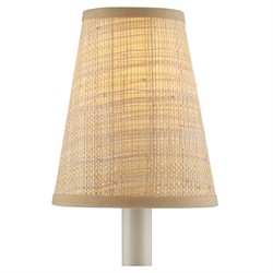Jodie Coastal Beach Natural Grasscloth Tapered Chandelier Shade