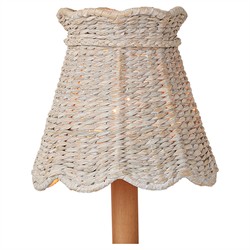 Eliza Coastal Beach Whitewash Seagrass Scalloped Chandelier Shade