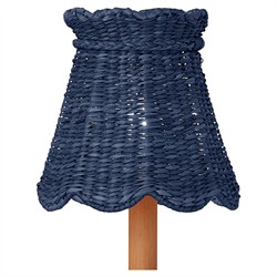 Eliza Coastal Beach Indigo Seagrass Scalloped Chandelier Shade