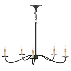Aelle French Country Black Iron Candle Style Chandelier - Small