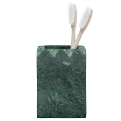 Pigeon and Poodle Proviso Modern Classic Jade Green Fluted Marble Brush Holder