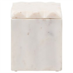 Pigeon and Poodle Proviso Modern Classic White Fluted Marble Canister - Small