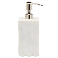 Pigeon and Poodle Proviso Modern Classic White Fluted Marble Soap Pump