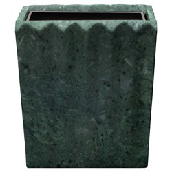 Pigeon and Poodle Proviso Modern Classic Jade Green Fluted Marble Rectangular Waste Basket