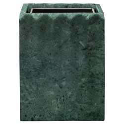 Pigeon and Poodle Proviso Modern Classic Jade Green Fluted Marble Square Waste Basket