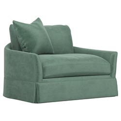Hartwell Stone Pine Performance Velvet Chair and a Half