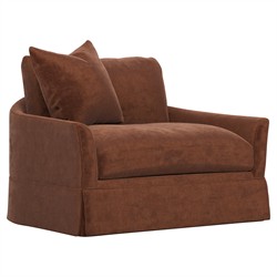 Hartwell Chocolate Mousse Performance Velvet Chair and a Half