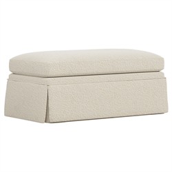 Hartwell Whipped Cream Textured Boucl+? Ottoman