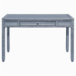 Mako Coastal Beach Blue Rattan Writing Desk