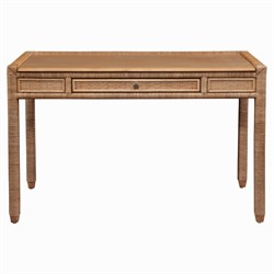 Mako Coastal Beach Brown Rattan Writing Desk