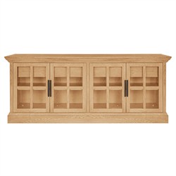 Cathy Modern Classic Natural Oak Media Cabinet - 78&quot;