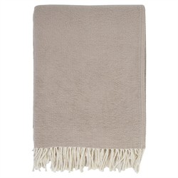 Billie Modern Classic Taupe Cotton Throw Blanket