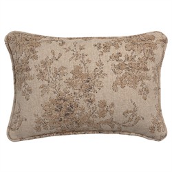 Elisha Updated Traditional Natural Damask Lumbar Pillow - 14x20