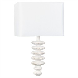 Fishbone Coastal Beach Whitewash Birch Wood Sconce