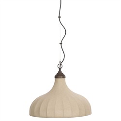 Maison Updated Traditional Bronze Iron Linen Bell Pendant