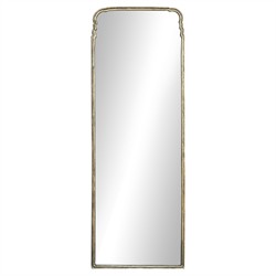 Loren French Country Antique Gold Metal Arched Floor Mirror - 81&quot;