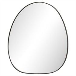 Brentwood Modern Classic Dark Grey Iron Oval Wall Mirror