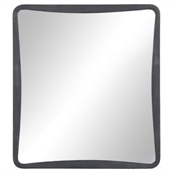 Iverie Modern Classic Sculpted Grey Metal Wall Mirror