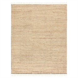 Avira Coastal Beach Tan Wool Fringed Solid Rug - 6&#39;x9&#39;