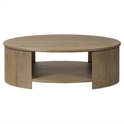Riacan Modern Classic Brown Oak Round Coffee Table