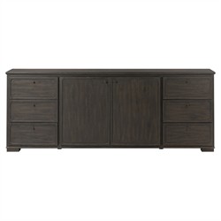 Manvel Modern Classic Smoked Black Oak Media Cabinet - 85"