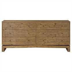 Rayan Rustic Lodge Natural Brown Reclaimed Wood Double Dresser
