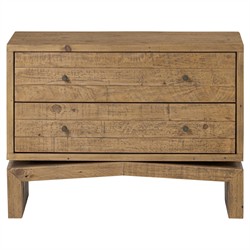 Rayan Rustic Lodge Natural Brown Reclaimed Wood Nightstand