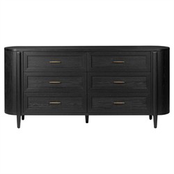 Ivan Modern Classic Matte Black Oak Double Dresser