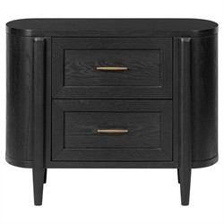 Ivan Modern Classic Matte Black Oak Nightstand