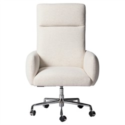 Wallie Modern Classic Snow Crypton Polished Steel Swivel Office Chair