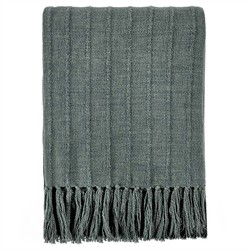 Zarina Updated Traditional Dark Green Cotton Striped Throw Blanket