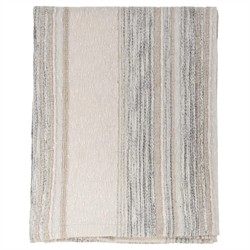 Alaina Coastal Beach Beige Cotton Striped Throw Blanket