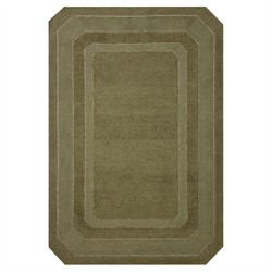 Clayton Updated Traditional Olive Green Wool Border Solid Rug - 3&#39;6&quot;x5&#39;6&quot;