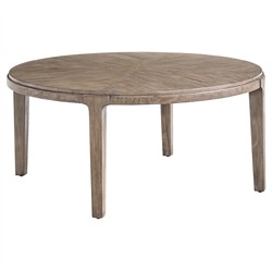 Leith Modern Classic Brown Wood Round Coffee Table