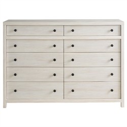 Leith Modern Classic Light Grey Wood Double Dresser