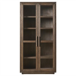 Alwyn Modern Classic Brown Oak Display Cabinet