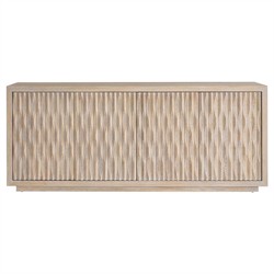 Alwyn Modern Classic Light Oak Textured Media Cabinet - 85&quot;