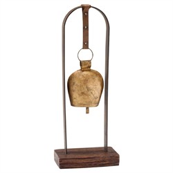 Soren Updated Traditional Gold Brass Horseshoe Bell Sculpture