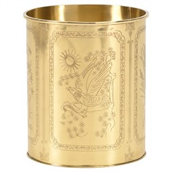 Magnus Updated Traditional Gold Hand Carved Waste Basket
