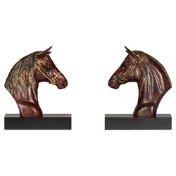 Nolan Updated Traditional Brown Horse Bookends