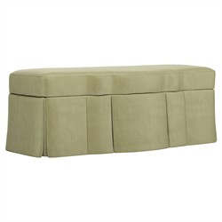 Cornell Eucalyptus Performance Velvet Skirted Storage Bench